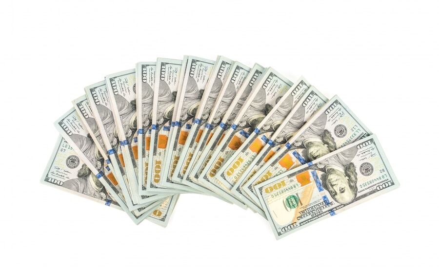 US dollar 100 banknotes 